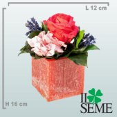 Composizione base cera con rosa stabilizzata