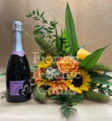 Bouquet e spumante rosé