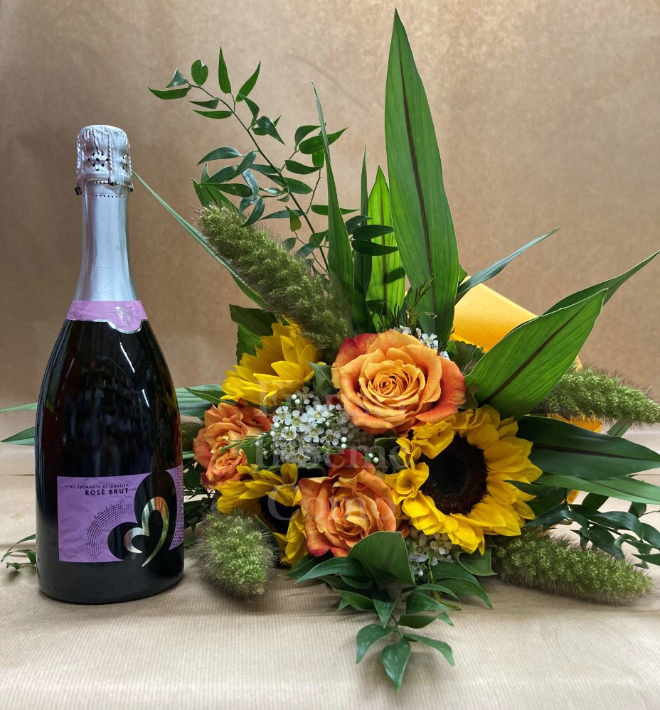 Foto Bouquet e spumante rosé